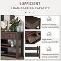 Solid Pine Wood Console Table Featuring Two Open Shelves