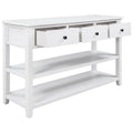 Solid Pine Wood Console Table Featuring Two Open Shelves