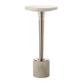 Modern Round Marble Pedestal Accent Table