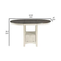 Glee Extendable Counter Height Table (42-60 Inches) in Antique White and Brown