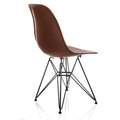 Mid-Century Modern DSR Dining Accent Side Chair with Brown Wood Grain Finish and Black Eiffel Steel Legs - Nature Series