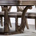 Furniture of America Cassian Classic 9-Piece Expandable Dining Set in Weathered Oak Solid Wood