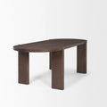 Sohan Dark Elm Oval Dining Table - Dimensions: 91.0L x 38.0W x 30.0H
