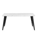 HomyLin 63-Inch Rectangular Dining Table for 4-6 People with Wooden Top and Metal Legs