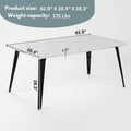 HomyLin 63-Inch Rectangular Dining Table for 4-6 People with Wooden Top and Metal Legs