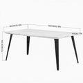 HomyLin 63-Inch Rectangular Dining Table for 4-6 People with Wooden Top and Metal Legs