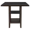 5-Piece Wooden Counter Height Dining Set with Cushioned Chairs and Storage Shelves