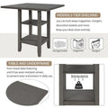 5-Piece Wooden Counter Height Dining Set with Cushioned Chairs and Storage Shelves