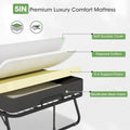 Compact Rollaway Folding Guest Bed with Sturdy Metal Frame and 5-Inch Thick Mattress