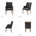 Set of 6 Albert Farmhouse Upholstered Solid Wood Dining Chairs by HULALA HOME