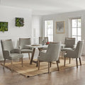Set of 6 Albert Farmhouse Upholstered Solid Wood Dining Chairs by HULALA HOME