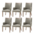 Set of 6 Albert Farmhouse Upholstered Solid Wood Dining Chairs by HULALA HOME