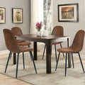 HomyLin Set of 4 Suede Dining Chairs with Black Metal Legs - Stylish Side Accent Chairs