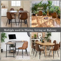HomyLin Set of 4 Suede Dining Chairs with Black Metal Legs - Stylish Side Accent Chairs