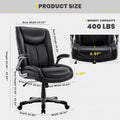 Extra-Wide Heavy-Duty High Back Executive Office Chair with Flip-Up Arms and Thick Seat – Supports Up to 400 lbs for Home Office Use