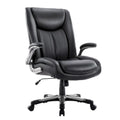 Extra-Wide Heavy-Duty High Back Executive Office Chair with Flip-Up Arms and Thick Seat – Supports Up to 400 lbs for Home Office Use