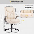 Extra-Wide Heavy-Duty High Back Executive Office Chair with Flip-Up Arms and Thick Seat – Supports Up to 400 lbs for Home Office Use