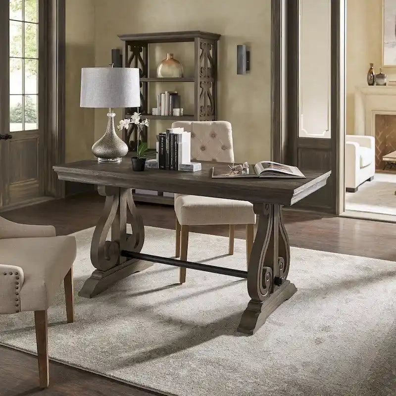 iNSPIRE Q Artisan Gannon 1-Drawer Writing Desk with Wire Brushed Oak Finish