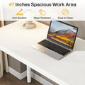Contemporary Minimalist Computer Desk with 5 Drawer Storage for Study and Writing