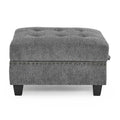 Grey Chenille L-Shaped Modular Sectional Sofa Set with Three Individual Chairs and Three Corner Pieces - Dimensions: 116W x 89.5D x 36.5H