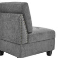 Grey Chenille L-Shaped Modular Sectional Sofa Set with Three Individual Chairs and Three Corner Pieces - Dimensions: 116W x 89.5D x 36.5H
