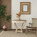 Small Round Dining Table with Curved Legs in Farmhouse Style