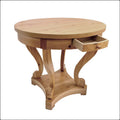 Small Round Dining Table with Curved Legs in Farmhouse Style