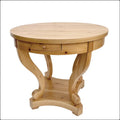 Small Round Dining Table with Curved Legs in Farmhouse Style