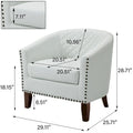 Ethan Barrel Accent Chair in PU Leather with Nailhead Detailing