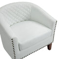 Ethan Barrel Accent Chair in PU Leather with Nailhead Detailing