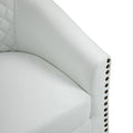 Ethan Barrel Accent Chair in PU Leather with Nailhead Detailing