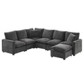 Nestfair Contemporary U-Shaped Modular Sofa Set - 7-Seater Chenille Sectional Couch with 2 Included Pillows