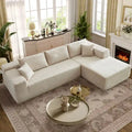 OVIOS Cozy Long Plush Chaise Sofa - No Assembly Needed