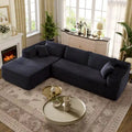 OVIOS Cozy Long Plush Chaise Sofa - No Assembly Needed