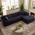 OVIOS Cozy Long Plush Chaise Sofa - No Assembly Needed