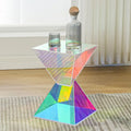 Contemporary Acrylic Accent End Table for Outdoor Use - Dimensions: 18.11"H x 12.6"W x 12.6"L