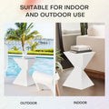 Contemporary Acrylic Accent End Table for Outdoor Use - Dimensions: 18.11"H x 12.6"W x 12.6"L
