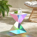 Contemporary Acrylic Accent End Table for Outdoor Use - Dimensions: 18.11"H x 12.6"W x 12.6"L