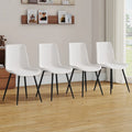 Set of 4 Modern Artificial Leather Dining Chairs for Kitchen