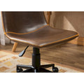 Antique Brown Faux Leather 360-Degree Swivel Office Chair with Air Lift