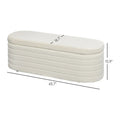 HOMCOM 46-Inch Teddy Fleece Upholstered Storage Ottoman Bench with Wood Frame – Stylish Boucle Storage Solution for Bedroom and Living Room