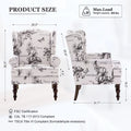 Set of 2 Accent Armchairs with Turned Legs in Blue, Beige, and Grey