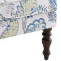 Set of 2 Accent Armchairs with Turned Legs in Blue, Beige, and Grey