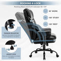 Ergonomic Rocking Executive Office Chair with Adjustable Padded Armrests and Massage Lumbar Support