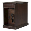 Retro-Inspired Living Room Side Table with USB Ports, Multifunctional Drawer, and Cup Holders