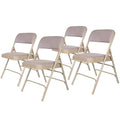 Hampden Furnishings Bernadine Collection Set of 4 Fabric Triple Brace Folding Chairs