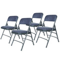 Hampden Furnishings Bernadine Collection Set of 4 Fabric Triple Brace Folding Chairs