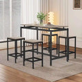 Contemporary 5-Piece Space-Saving Bar Table Set with Table and Stools