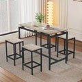 Contemporary 5-Piece Space-Saving Bar Table Set with Table and Stools