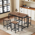 Contemporary 5-Piece Space-Saving Bar Table Set with Table and Stools